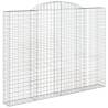 Arched Gabion Baskets (9 pcs) - Galvanised Iron 300x30x220240 cm