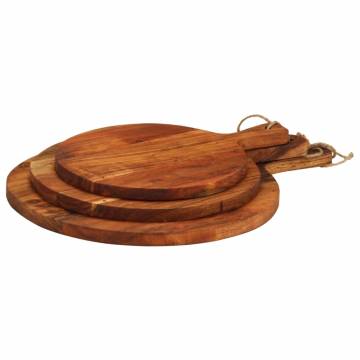 Chopping Board Set of 3 - Solid Acacia Wood | HipoMarket UK