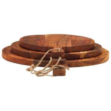 Chopping Board Set of 3 - Solid Acacia Wood | HipoMarket UK