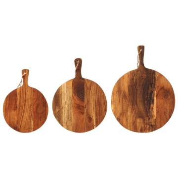 Chopping Board Set of 3 - Solid Acacia Wood | HipoMarket UK