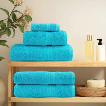 8 Piece Premium Towel Set SOLUND Turquoise - Soft & Absorbent