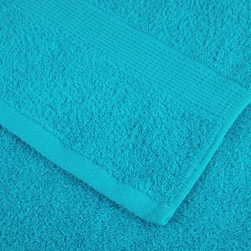 8 Piece Premium Towel Set SOLUND Turquoise - Soft & Absorbent