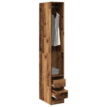 Stylish Wardrobe in Old Wood - 30x50x200 cm | HipoMarket