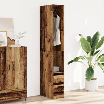 Stylish Wardrobe in Old Wood - 30x50x200 cm | HipoMarket