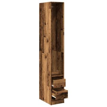 Stylish Wardrobe in Old Wood - 30x50x200 cm | HipoMarket