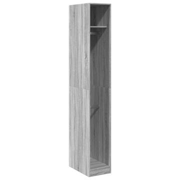 Wardrobe Grey Sonoma - Engineered Wood, 30x50x200 cm