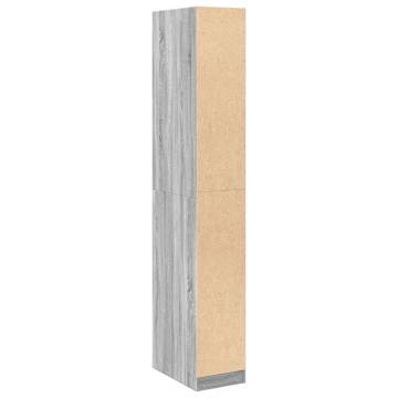 Wardrobe Grey Sonoma - Engineered Wood, 30x50x200 cm