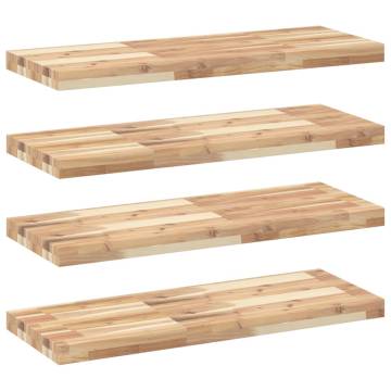 Floating Shelves - 4 pcs Untreated Solid Wood Acacia | HipoMarket