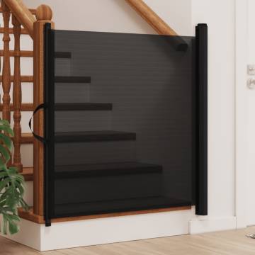 Retractable Pet Gate Black 102.5x125 cm - Durable & Safe