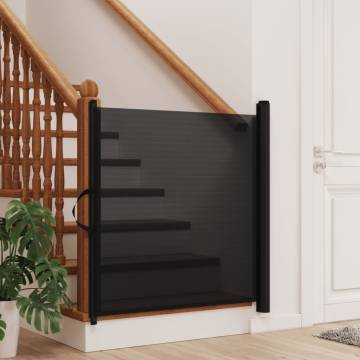 Retractable Pet Gate Black 102.5x125 cm - Durable & Safe