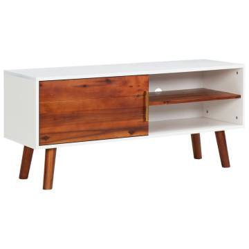 Stylish TV Cabinet - Solid Acacia Wood & MDF - 110x35x50 cm