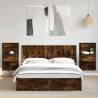  Bed Headboard with Cabinets Smoked Oak 160 cm Engineered Wood Colour smoked oak Quantity in Package 1 Model one drawer with led 