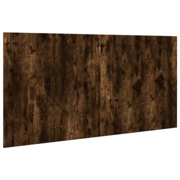 Stylish Smoked Oak Bed Headboard with Cabinets - 160 cm