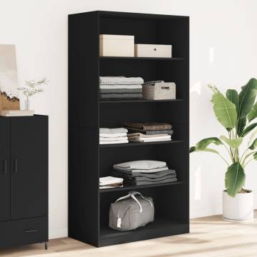 Stylish Black Wardrobe 100x50x200 cm - Engineered Wood