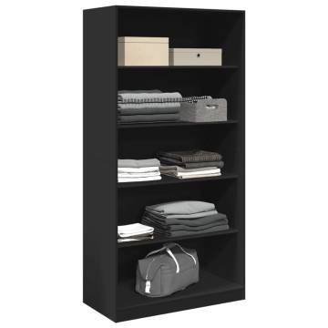 Stylish Black Wardrobe 100x50x200 cm - Engineered Wood