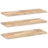 Floating Shelves Set - 3 Untreated Solid Acacia Wood Shelves