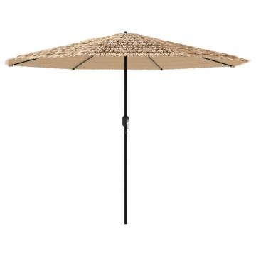 Garden Parasol with LEDs & Steel Pole - Brown 324x324 cm