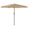 Garden Parasol with LEDs & Steel Pole - Brown 324x324 cm