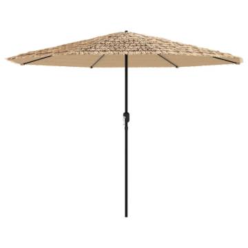 Garden Parasol with LEDs & Steel Pole - Brown 324x324 cm