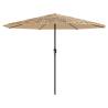 Garden Parasol with LEDs & Steel Pole - Brown 324x324 cm