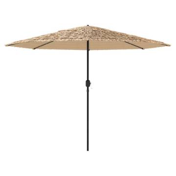 Garden Parasol with LEDs & Steel Pole - Brown 324x324 cm