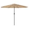 Garden Parasol with LEDs & Steel Pole - Brown 324x324 cm