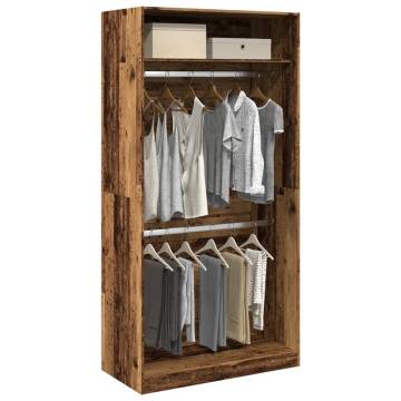 Stylish Wardrobe Old Wood 100x50x200 cm - Durable Engineered Wood