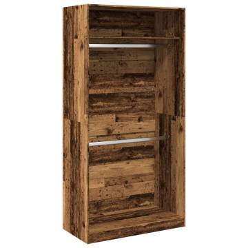 Stylish Wardrobe Old Wood 100x50x200 cm - Durable Engineered Wood