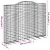 Arched Gabion Baskets - 15 pcs | Galvanised Iron | 300x30x220 cm