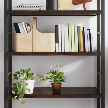 Wall Shelf Dark Brown Solid Oak - Rustic Storage Solution