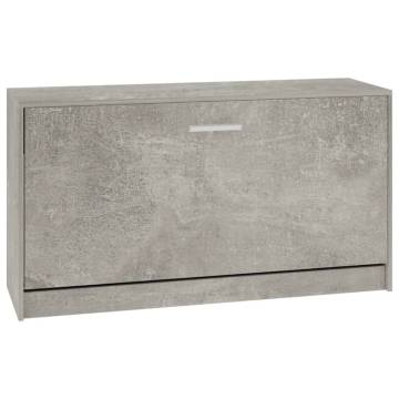 Stylish Shoe Bench in Concrete Grey | 80x24x45 cm