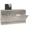 Stylish Shoe Bench in Concrete Grey | 80x24x45 cm