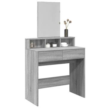 Dressing Table with Mirror Grey Sonoma - Stylish Storage Solution