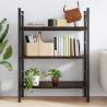 Wall Shelf Dark Brown Solid Oak - Rustic Storage Solution