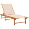 Sun Loungers 2 pcs - Cream Solid Wood Acacia & Textilene