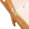 Sun Loungers 2 pcs - Cream Solid Wood Acacia & Textilene