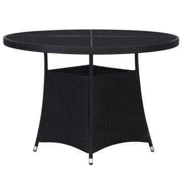 Garden Table Black Ø110x74 cm - Durable Poly Rattan Design