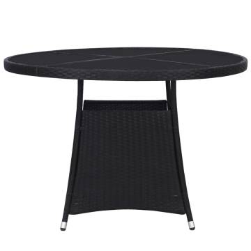 Garden Table Black Ø110x74 cm - Durable Poly Rattan Design