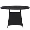 Garden Table Black Ø110x74 cm - Durable Poly Rattan Design