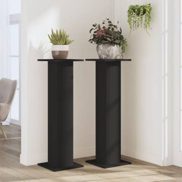 Plant Stands 2 pcs Black 30x30x95 cm - Durable Engineered Wood