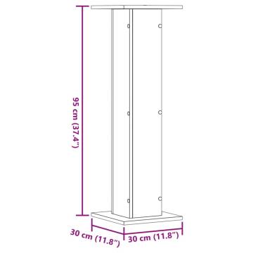 Plant Stands 2 pcs Black 30x30x95 cm - Durable Engineered Wood