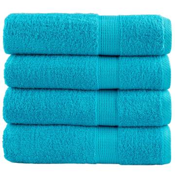 Premium Shower Towels SOLUND 4 pcs - Turquoise 70x140 cm