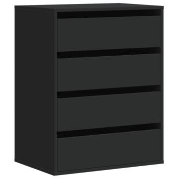 Elegant Black Corner Chest of Drawers - 60x41x76 cm