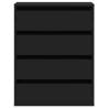 Elegant Black Corner Chest of Drawers - 60x41x76 cm