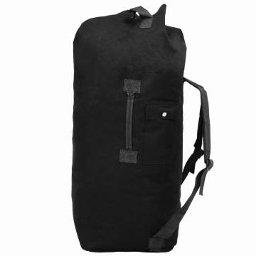 Army-Style Duffel Bag 85 L Black - Durable & Spacious Travel Gear