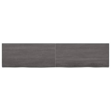 Dark Brown Solid Oak Bathroom Countertop - 220x50 cm