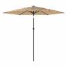 Garden Parasol with LEDs & Steel Pole - 268x268 cm Brown