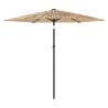 Garden Parasol with LEDs & Steel Pole - 268x268 cm Brown