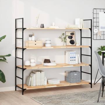 Floating Shelves | 4 pcs Solid Acacia Wood - Space-Saving Design