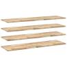 Floating Shelves | 4 pcs Solid Acacia Wood - Space-Saving Design